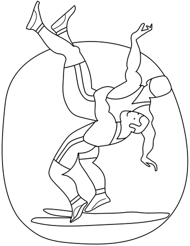 Greco Roman Wrestling Coloring Page